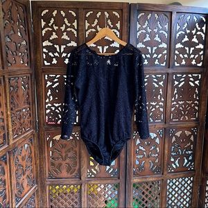 Black bodysuit with lace